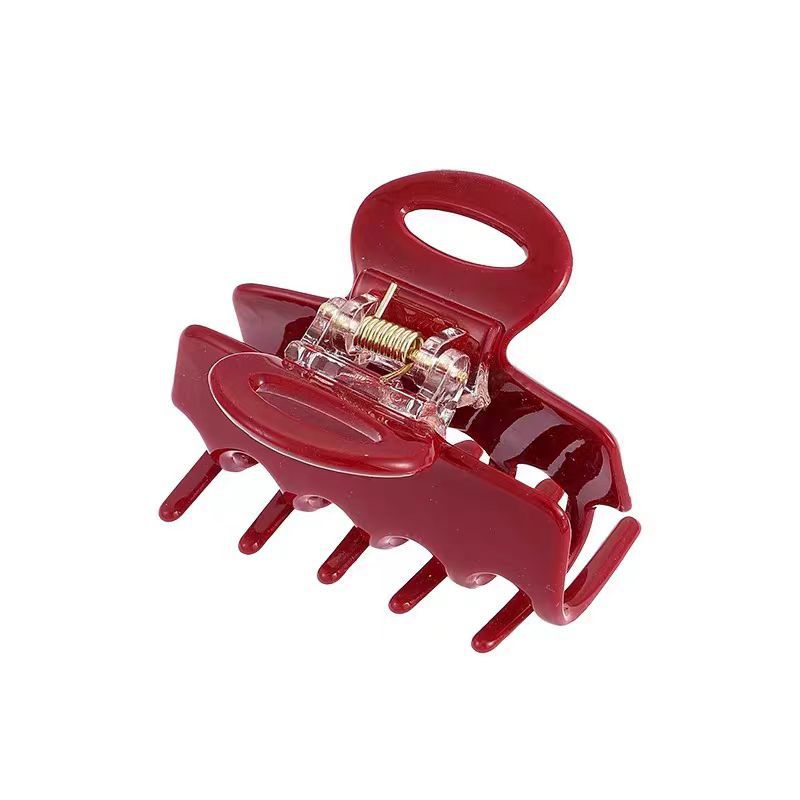 Korean-style gold label retro square cutout medium-sized shark clip, France gold label updo hair clip for girls at the back of the head Item Picture