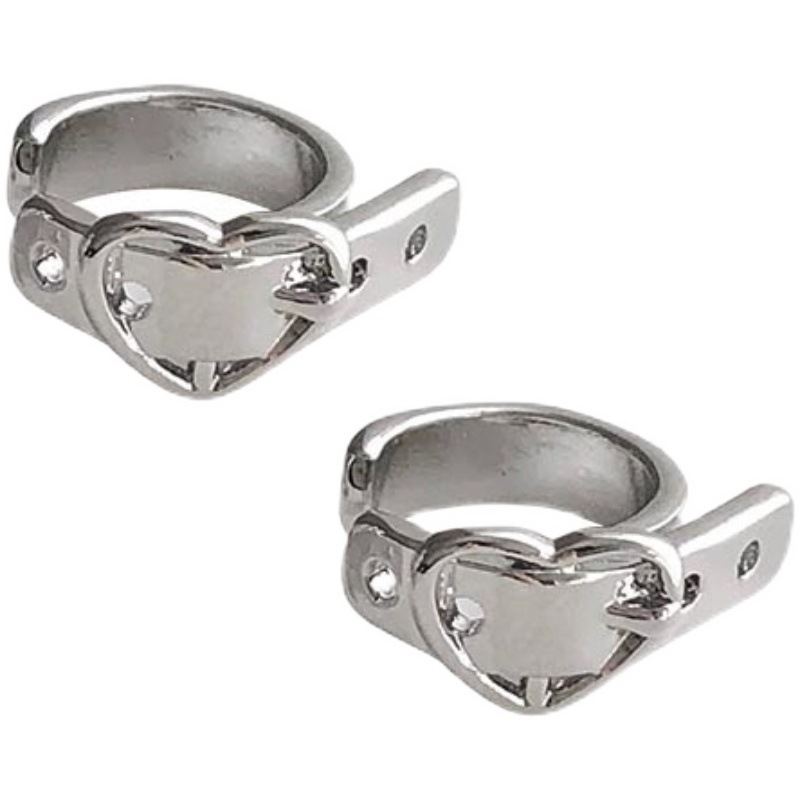 Dark girl's heart belt, ear bone clips, Hong Kong-style earrings, personalized ear buckles, no ear holes, ear clips Item Picture