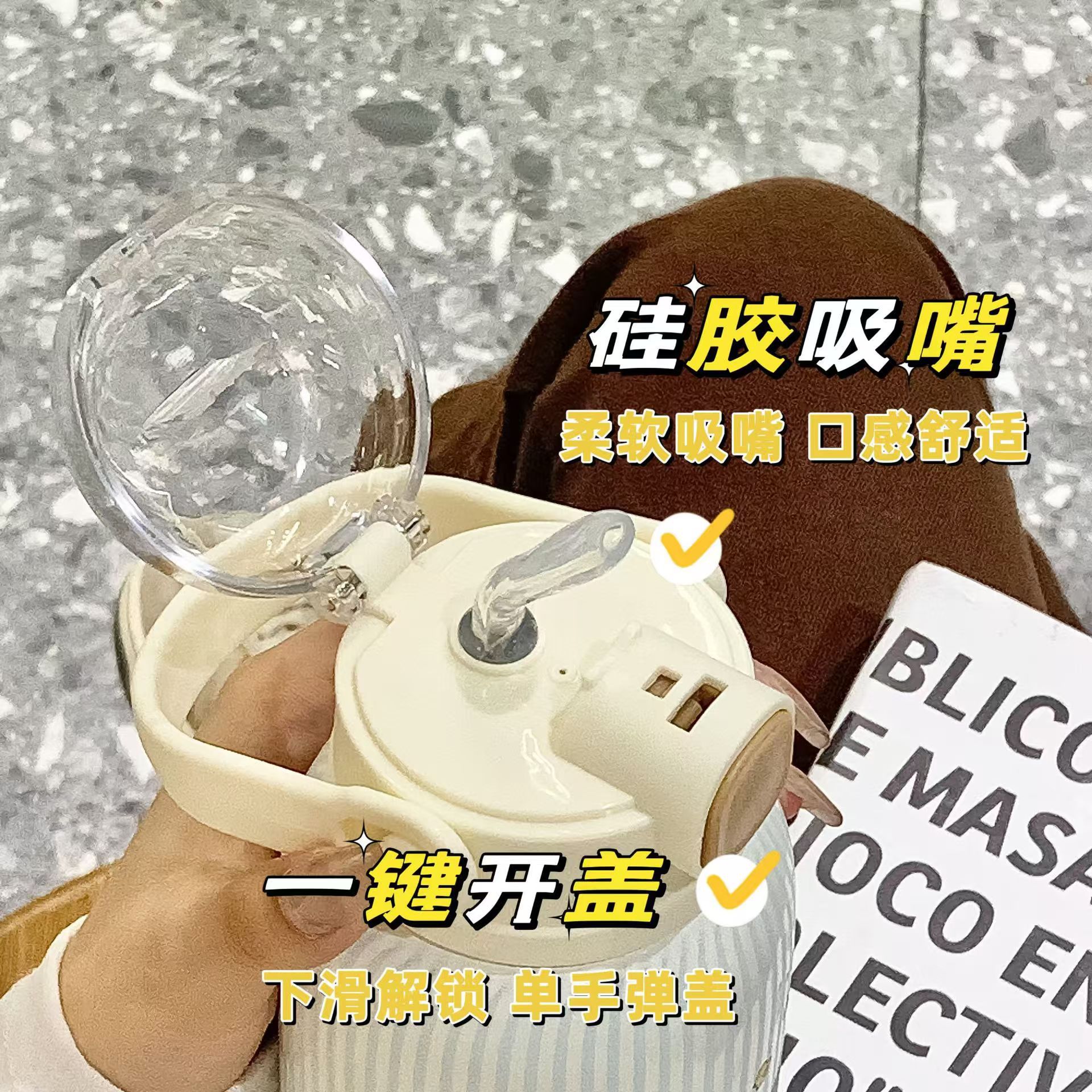 New cartoon cat insulated cup, high school girls' appearance level, ins straw cup, cute and portable for students, 316 stainless steel water cup Application Scenario