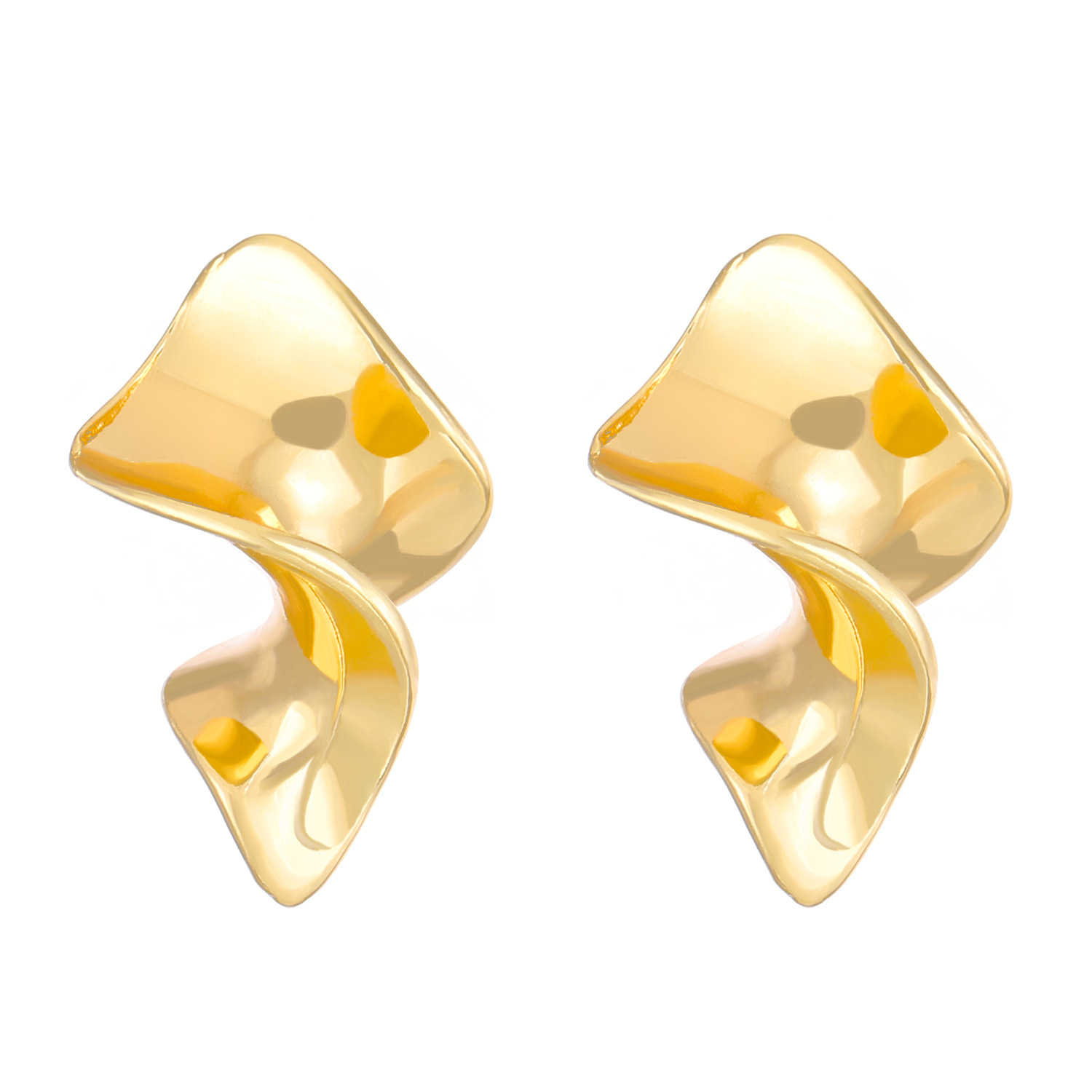 Cross-border best-selling exaggerated irregular earrings, women's InS-style creative design windmill alloy earrings, European and American earrings Item Picture