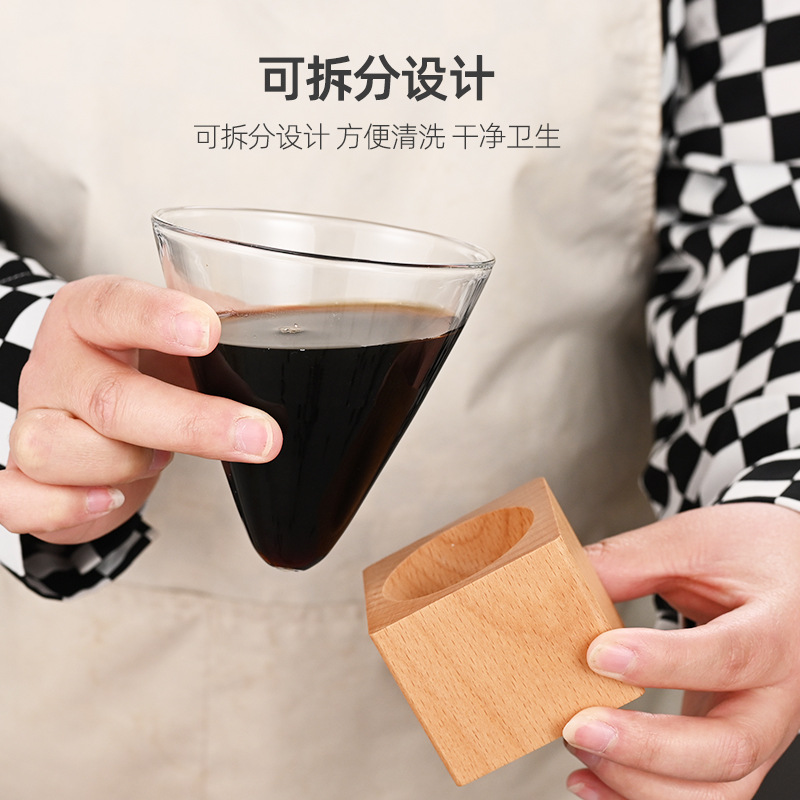 Modern and simple conical coffee cups, creative and niche glass cups, latte art cups, beverage cups Application Scenario
