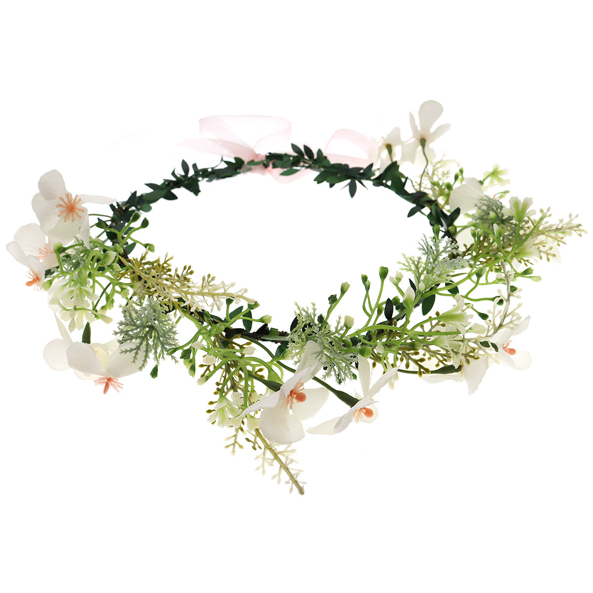Forest-themed sweet and realistic garland headwear, spring and summer beautiful bride photo hair accessory, super fairy-like vacation flower hair band and headband Item Picture