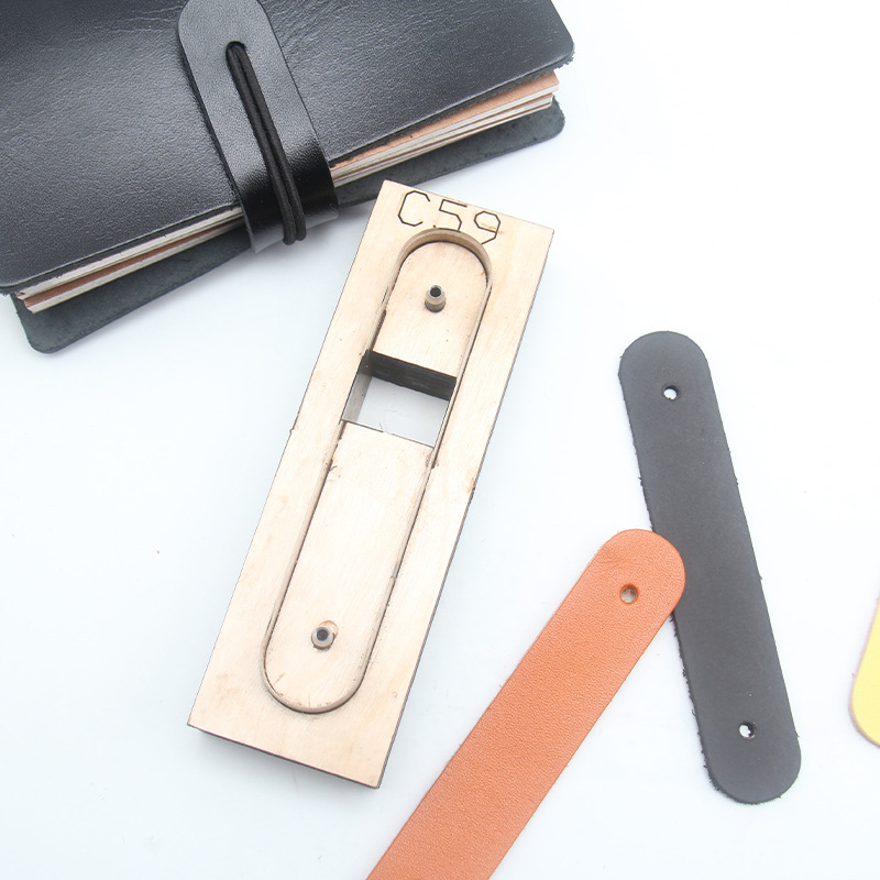 Small leather strip knife mold notebook case DIY earphone data cable storage device, no need for hand cutting, Japanese knife material Specification drawing