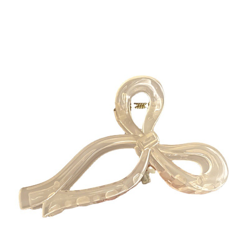 New Korean acrylic bow hair clips, stylish updo, grappling clips, hair accessories, ins high-end look, shark clips, large size Item Picture