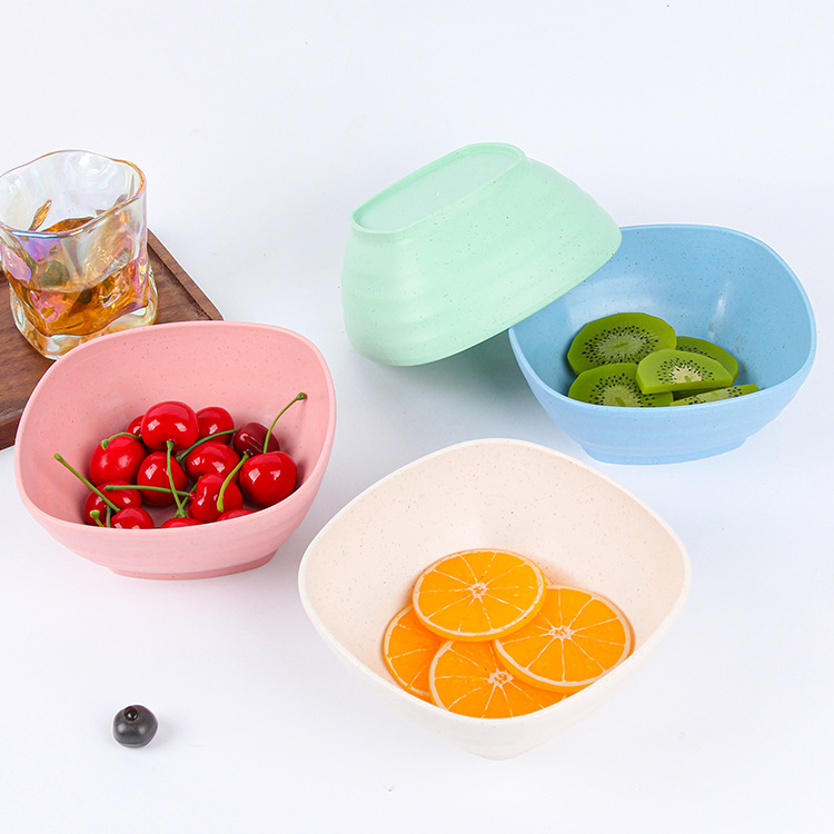 Wheat and bellflower tableware, hot pot dipping sauce plate, dipping sauce plate, creative deep square small seasoning plate, plastic vegetable plate, bone-spitting plate details Picture