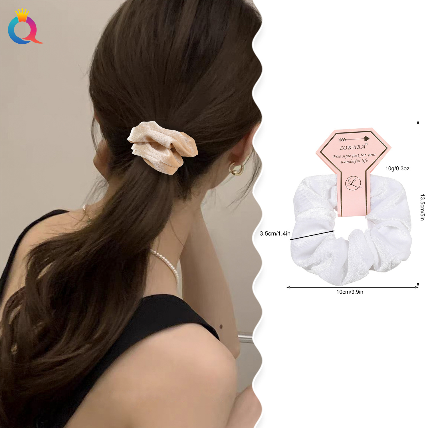 Qiyue Cross-border Korean Velvet Large Intestine Hair Tie Autumn and Winter updo Ponytail Velvet Hair Tie Hair Tie Wholesale Large Intestine Hair Tie details Picture