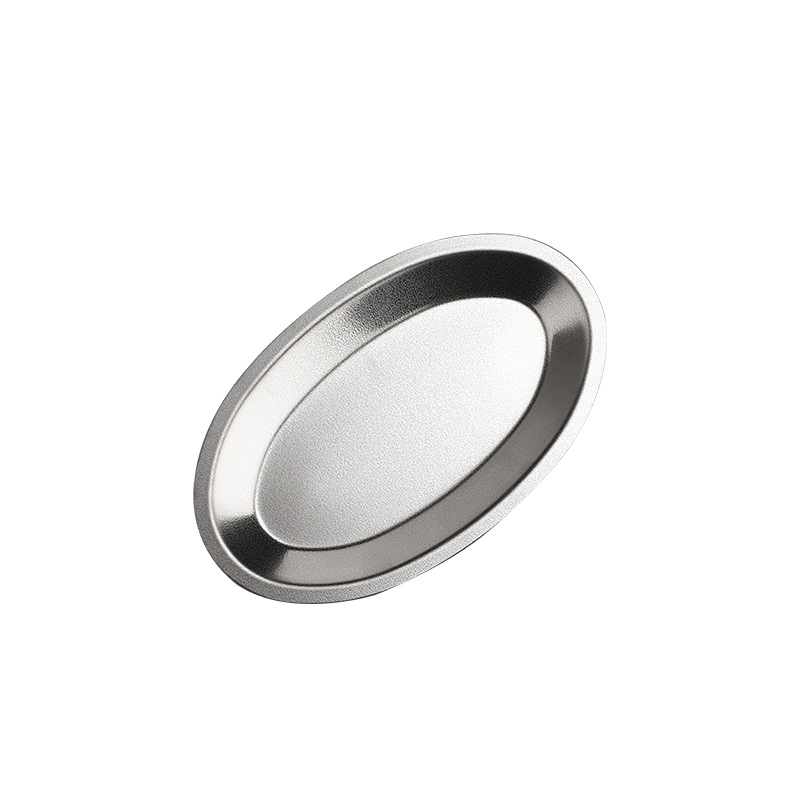 Korean-style stainless steel snow pattern oval plate, golden egg-shaped plate, household fish plate, rice noodle plate, thickened snack fried chicken plate Item Picture