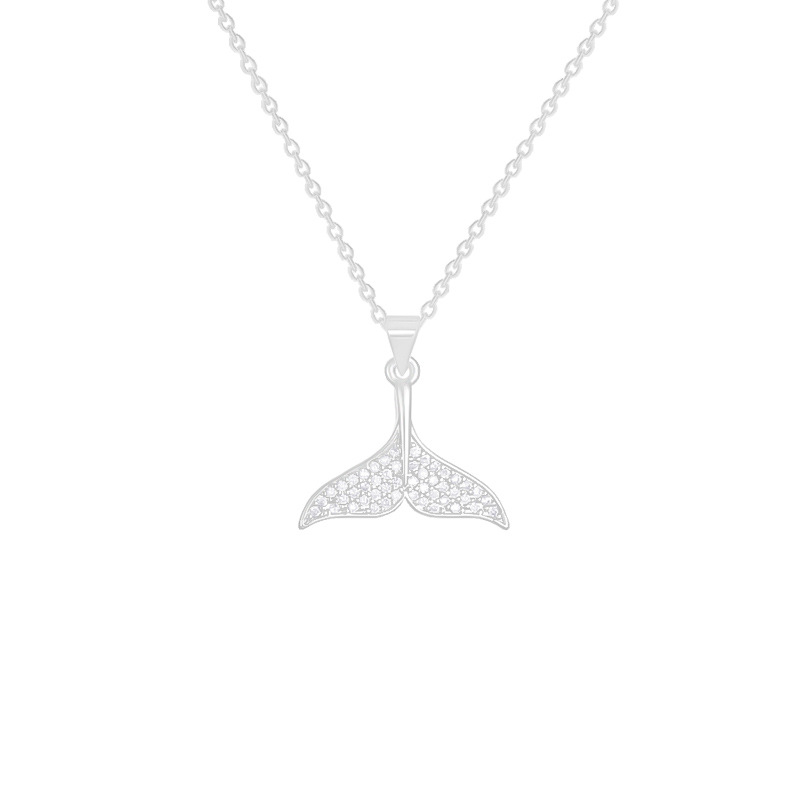 Hot-selling accessory: Super Flash Zircon fishtail necklace, light luxury and niche design sense collarbone chain, new neckchain accessory wholesale Item Picture