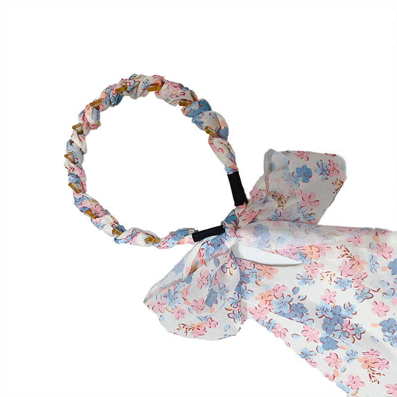 Floral hair bands, braided hair scarves, ribbon hair bands, new wavy headbands for women, high-end and light luxury height-increasing headbands for the top of the head Item Picture