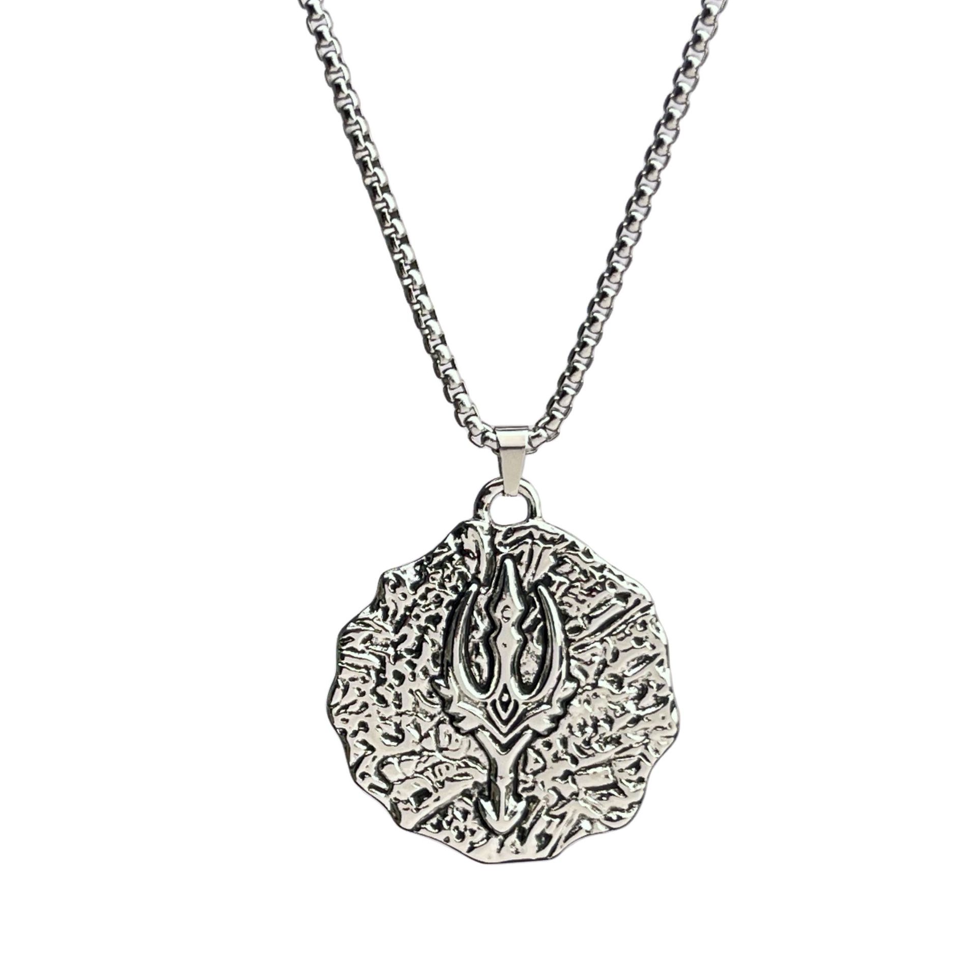 Cross-border Nordic Poseidon Trident alloy pendant, retro, niche and individual hip-hop style titanium steel necklace Item Picture