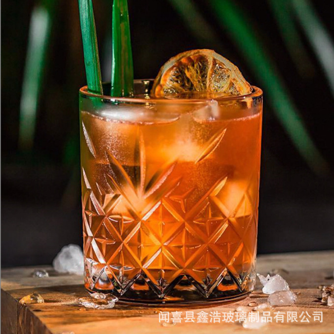 Factory direct delivery, retro engraved, simple glass, whisky, spirits, Mojito, cocktail glass, bar details Picture
