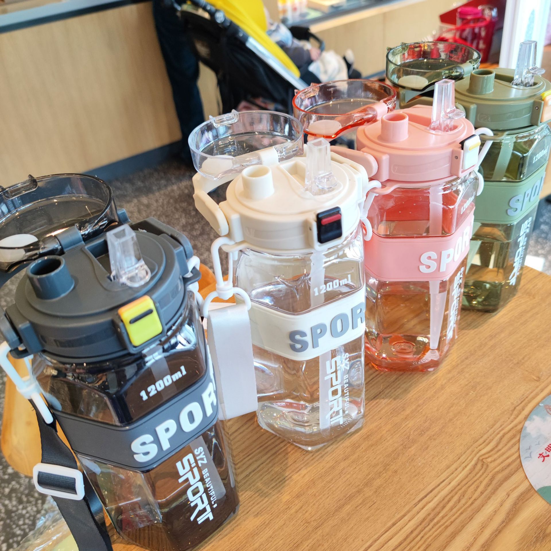 Wholesale summer new transparent double-drinking water cups, portable straps, hexagonal large-capacity outdoor sports water cups Specification drawing