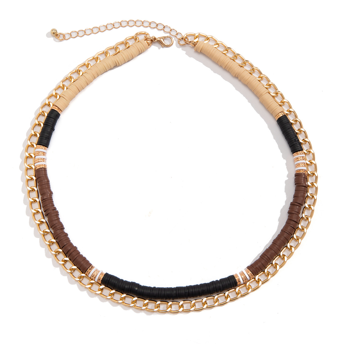 European and American cross-border accessories collarbone chain, simple ladies' vacation-style necklace, retro soft clay necklace necklace Item Picture