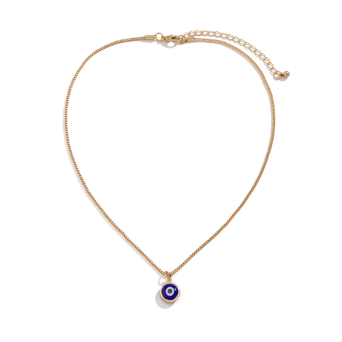 European and American cross-border jewelry, simple and fashionable, single-layer, versatile, eye collarbone chain, Devil's eye pendant, niche necklace Specification drawing