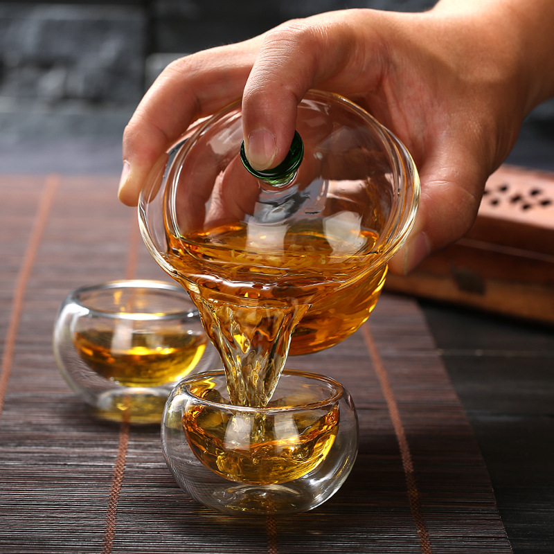 High borosilicate glass covered bowl, three-sided bowl, tea cup, large tea brewing bowl, high-temperature resistant thickened Gongfu tea set, tea bowl wholesale Application Scenario