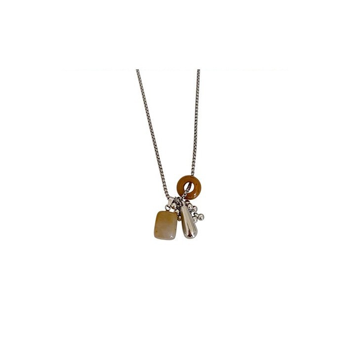Korean niche fashion necklace blogger Tiger Eye Stone, Spotted Stone Stone, grape string pendant, high-end long sweater chain Item Picture