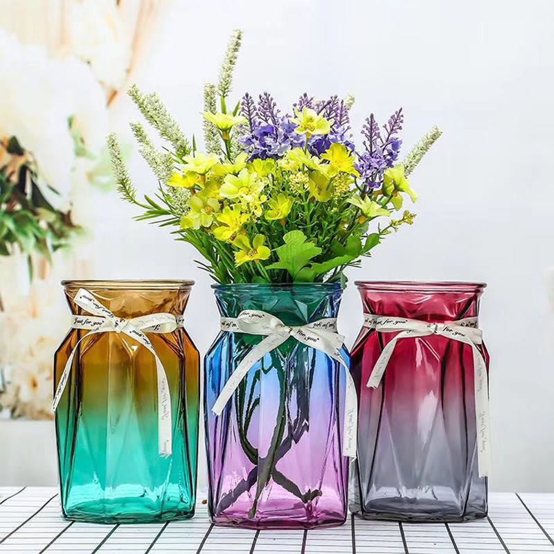 Colorful origami vases, new glass vases, simple dried flower decorations, flower arrangement pieces Application Scenario