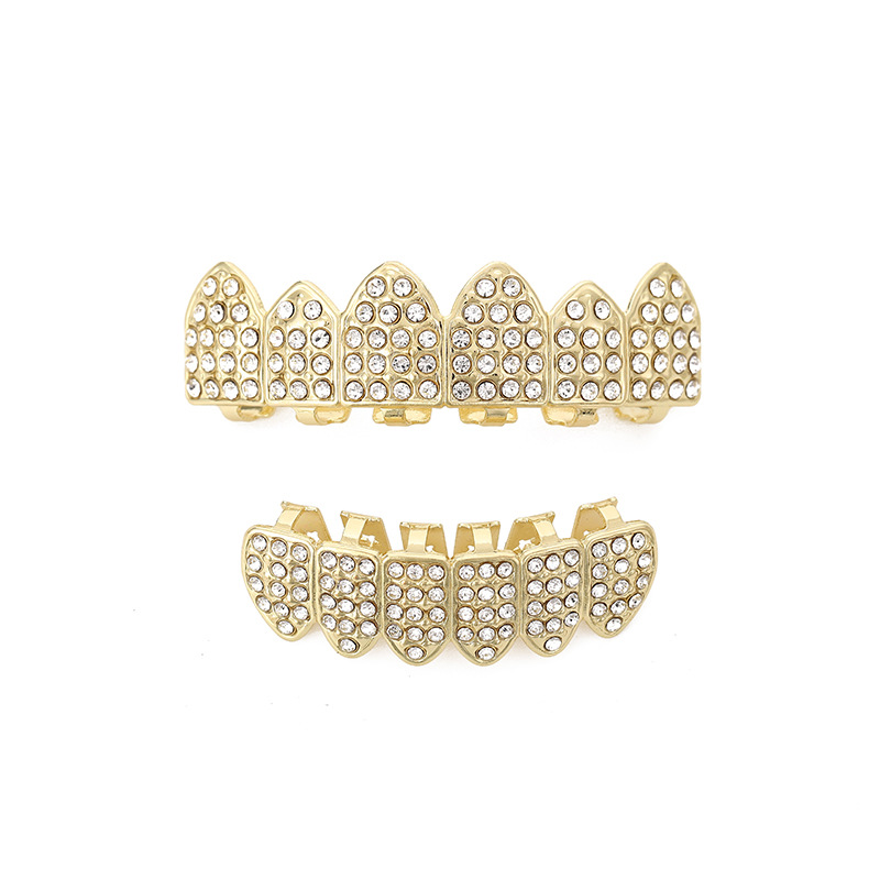 In 2024, Amazon's Halloween cross-border hip-hop teeth grills, a must-have accessory, and teeth Grills with full diamonds Item Picture