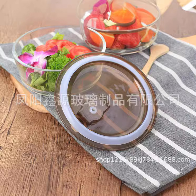 High appearance level round negative pressure preservation bowl gift set, ground promotion gift, printed opening gift, free glass bowl wholesale Application Scenario