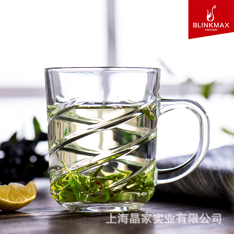 【 Factory Direct Sales 】 Glass tea cups, cold drink cups, wheat juice beer mugs, engraved transparent foreign wine glasses with handles full figure