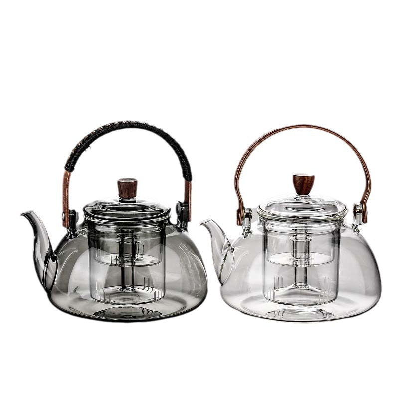Glass handle teapot, household tea brewing set, light luxury tea ware set, Chinese high borosilicate glass tea brewing set Item Picture