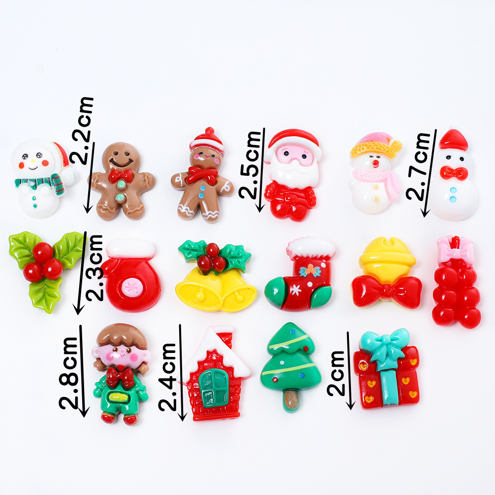 Cartoon resin accessories, Christmas series gingerbread man diy accessories, cream glue hair clips, fridge magnet accessories Application Scenario