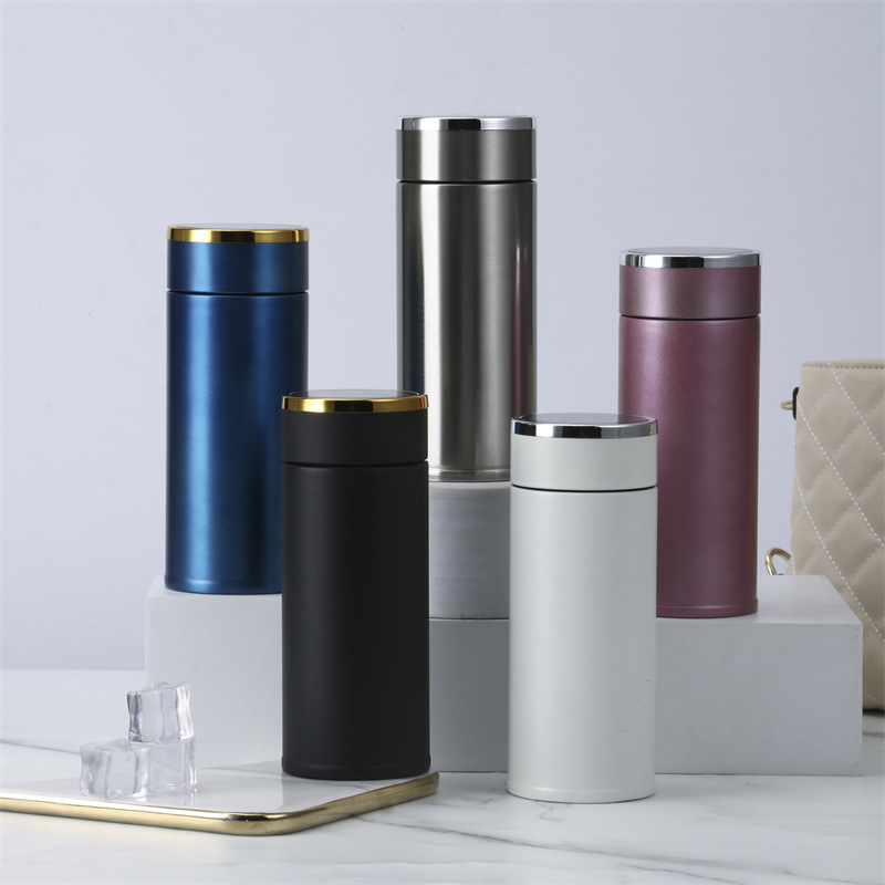 Wholesale of 316 stainless steel insulated cups, warm display tea-water separation cups, gift sets, large-capacity tea brewing cups details Picture