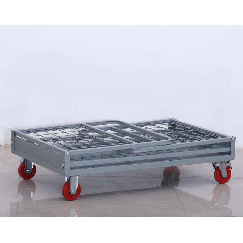 Heluo Lehua's small cart for transporting goods at a stall, folding framed fence, express delivery turnover warehouse, and goods handling trolley Application Scenario