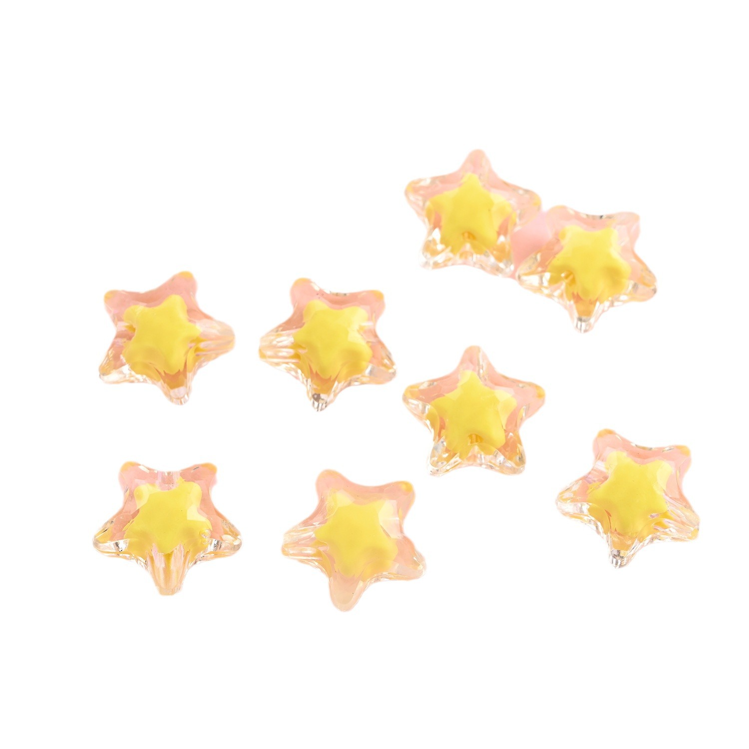 diy macaron beads, children's beading, Korean-style inner color five-pointed star beads, middle beads, rafters, pens, bracelet accessories, batch Item Picture