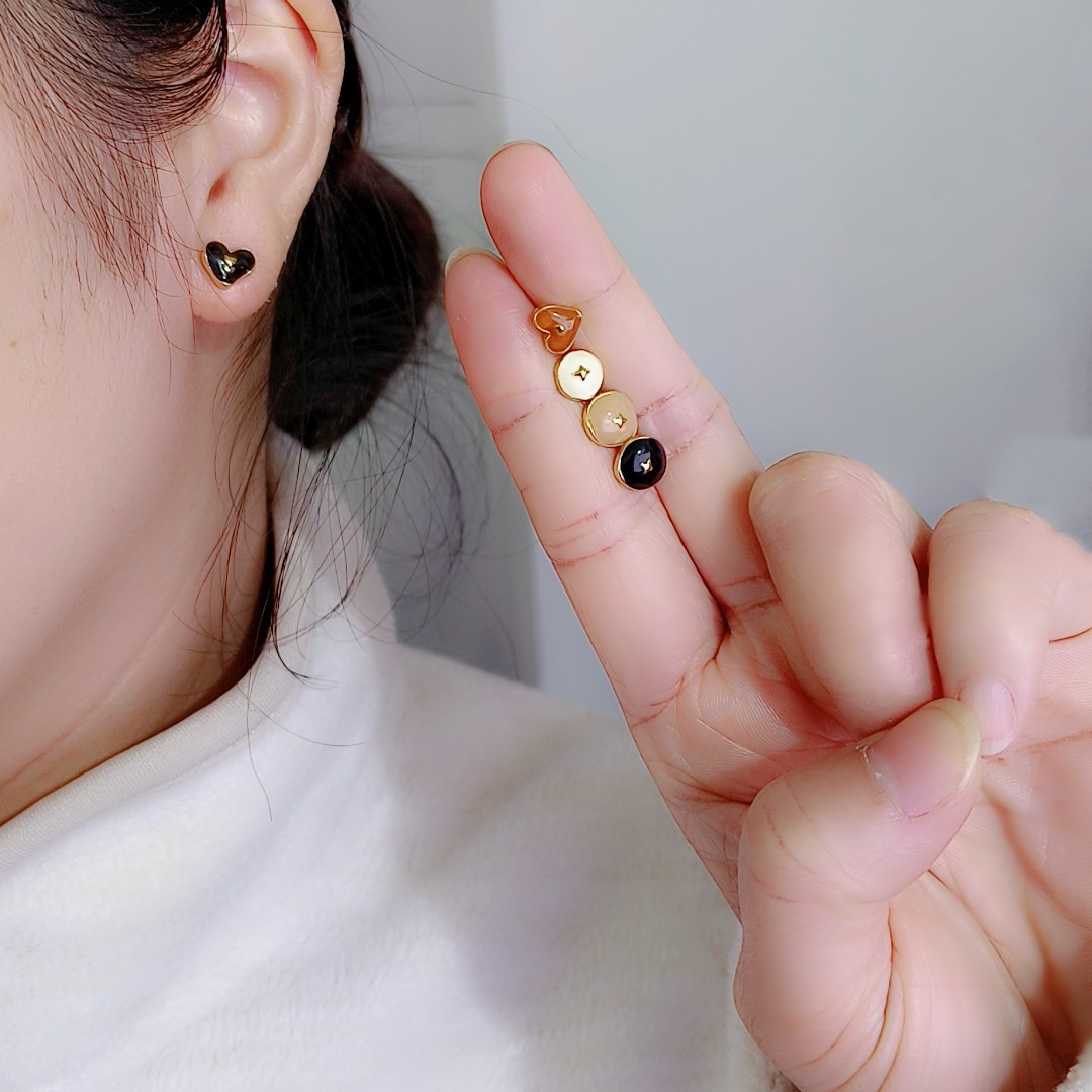 Six-piece set ~ Small and exquisite oil-dripping geometric set earrings for women, 2025 new style earrings, ins niche design sense details Picture