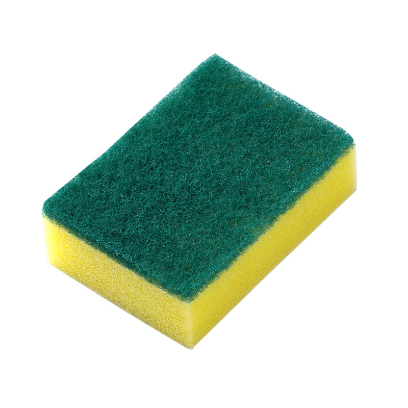 Cleaning sponge block, scouring pad, kitchen pot scrubber, household dish washing cloth, powerful oil stain remover, durable, thickened diamond sand Item Picture
