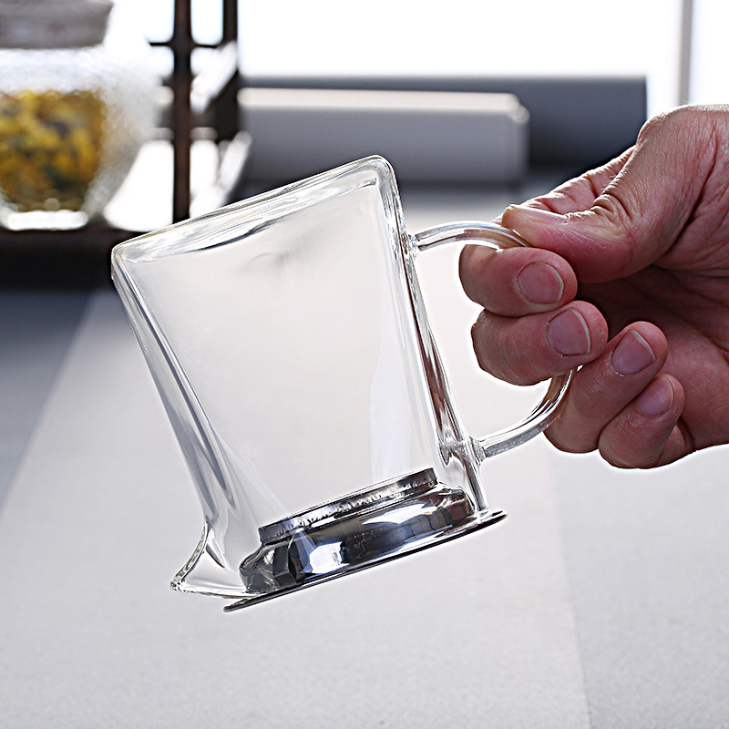 Wholesale of fair cup manufacturers, transparent and heat-resistant tea dispensers with tea strainers, custom-made large-capacity glass fair cup sets Specification drawing