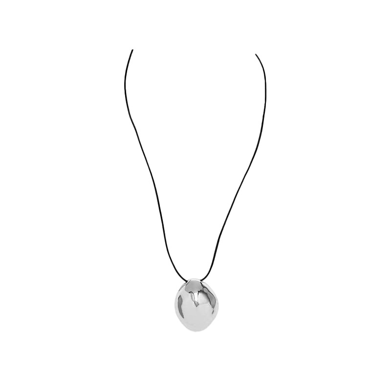 Silver water drop pendant titanium steel necklace for women, 2025 new bestseller, light luxury, niche and high-end accessory, long decoration Item Picture