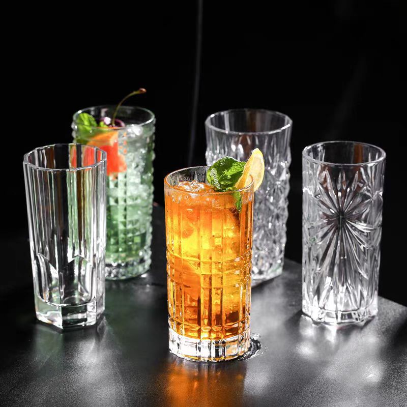 Mogi glasses, bar, Colin cocktails, toasts, glass cups, long drink cups, juice cups, fruit cups, whisky cups Application Scenario