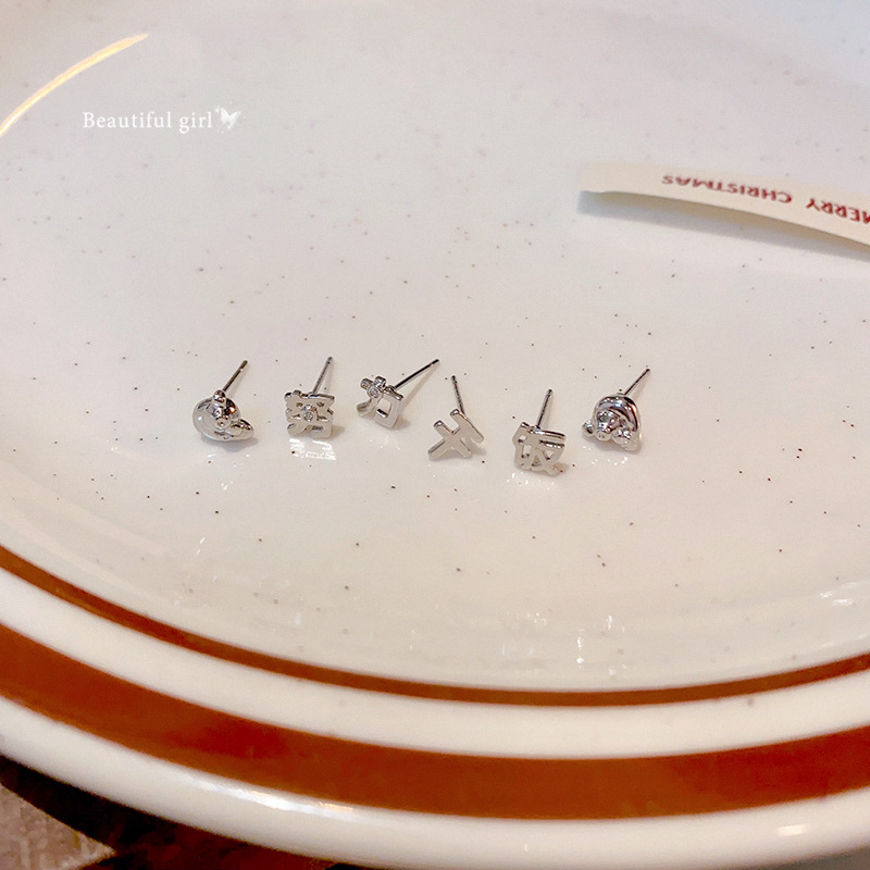 "Work Hard to Eat Silver Text Set Stud earrings for Women, a new bestseller in 2025, versatile and stylish trendy earrings. Specification drawing