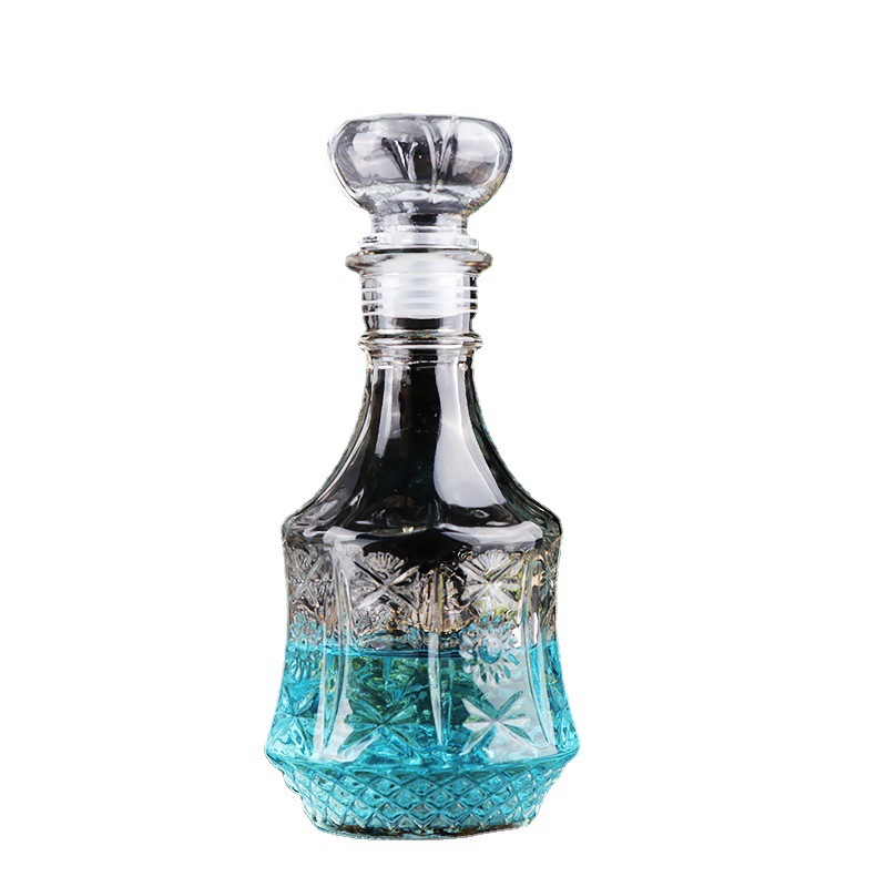 500ml medium round sunflower European glass wine bottle, 50ml skull glass wine glass set manufacturer wholesale Item Picture