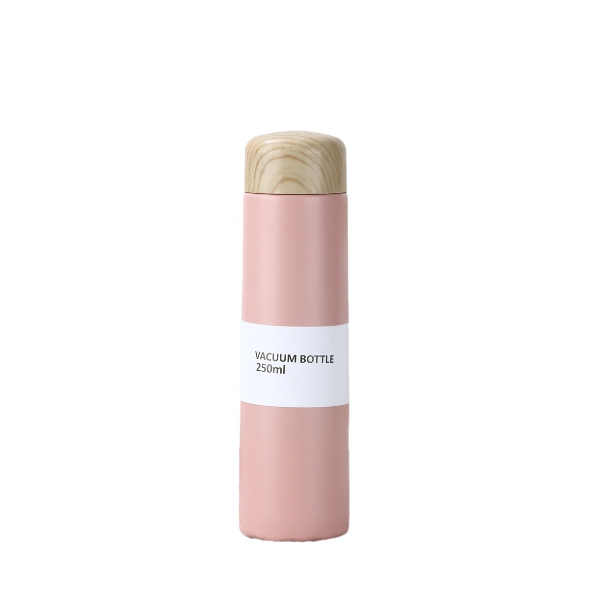 New cute wood-grain lid mini pocket cup, 304 stainless steel double-layer insulated cup, portable large-capacity car cup Item Picture