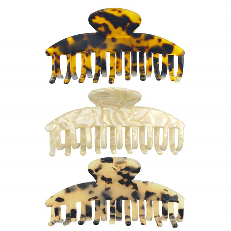 The new French high-quality acetate hair clips and hairpins from Korean Instagram are fashionable and retro tortoiseshell color and women's shark clips Item Picture