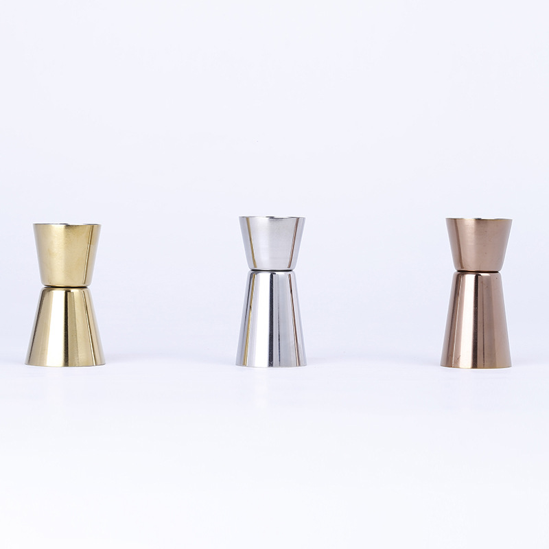Wholesale of cross-border direct supply stainless steel ounce cups, double-headed rolled measuring wine glasses, double-headed wine glasses and mini liquor glasses details Picture