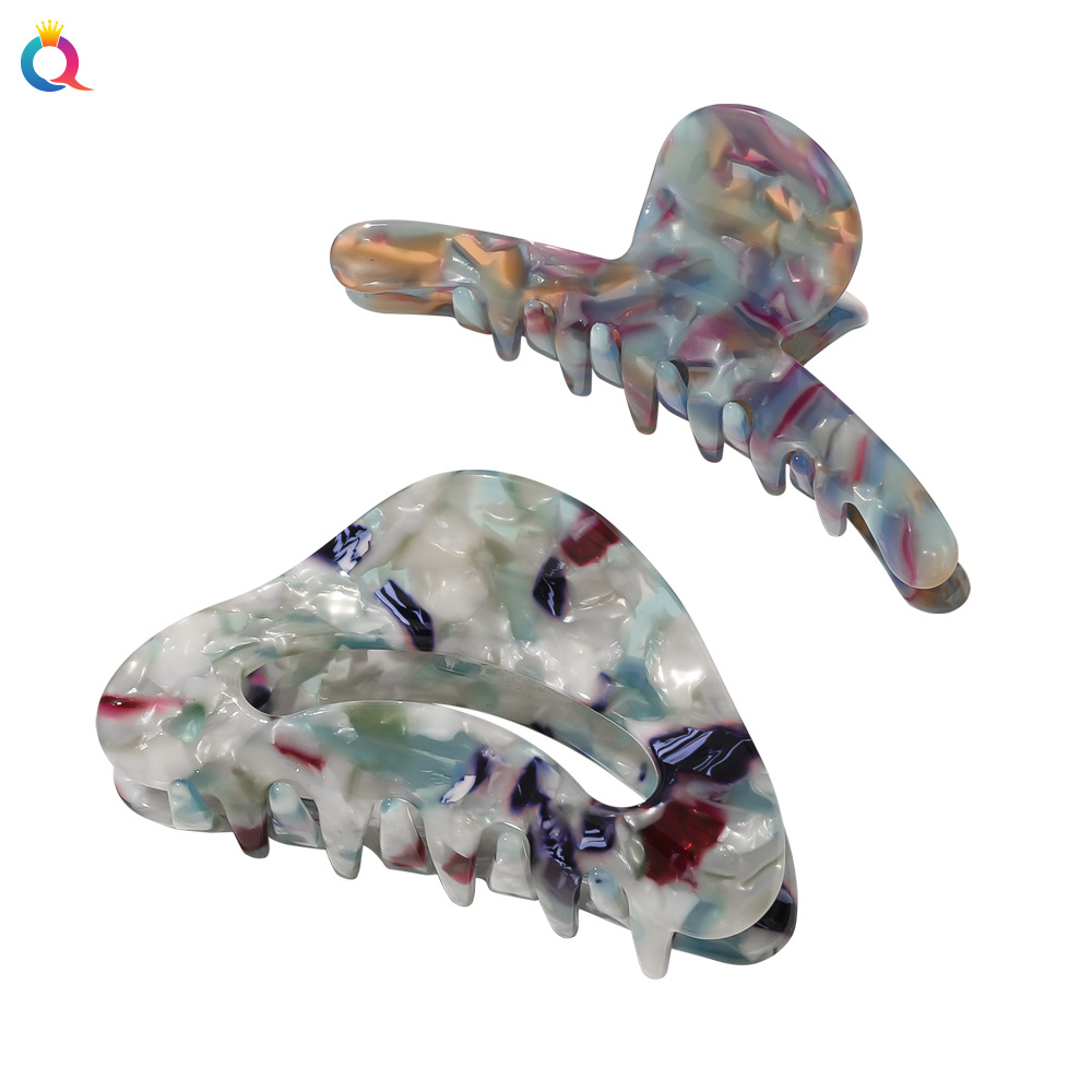 Qiyue Korean fashion acetic acid hair clip, Super ethereal ink-wash tortoiseshell bow tie, back of the head updo hair clip, shark clip hair accessory Item Picture