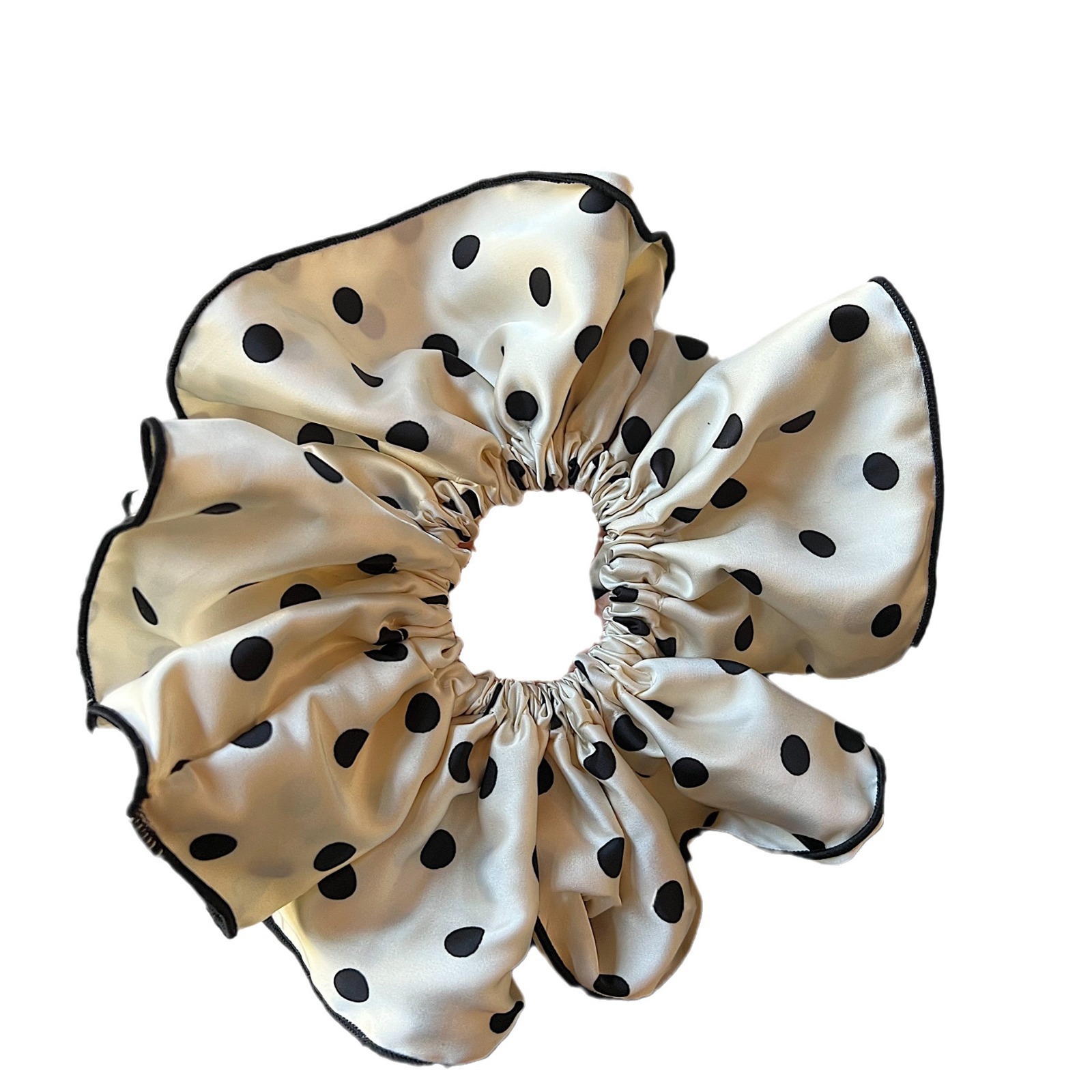 Elegant polka dot large intestine hair tie, versatile classic fabric hair band, 2025 bestseller, Chanel-style fashionable headwear Item Picture