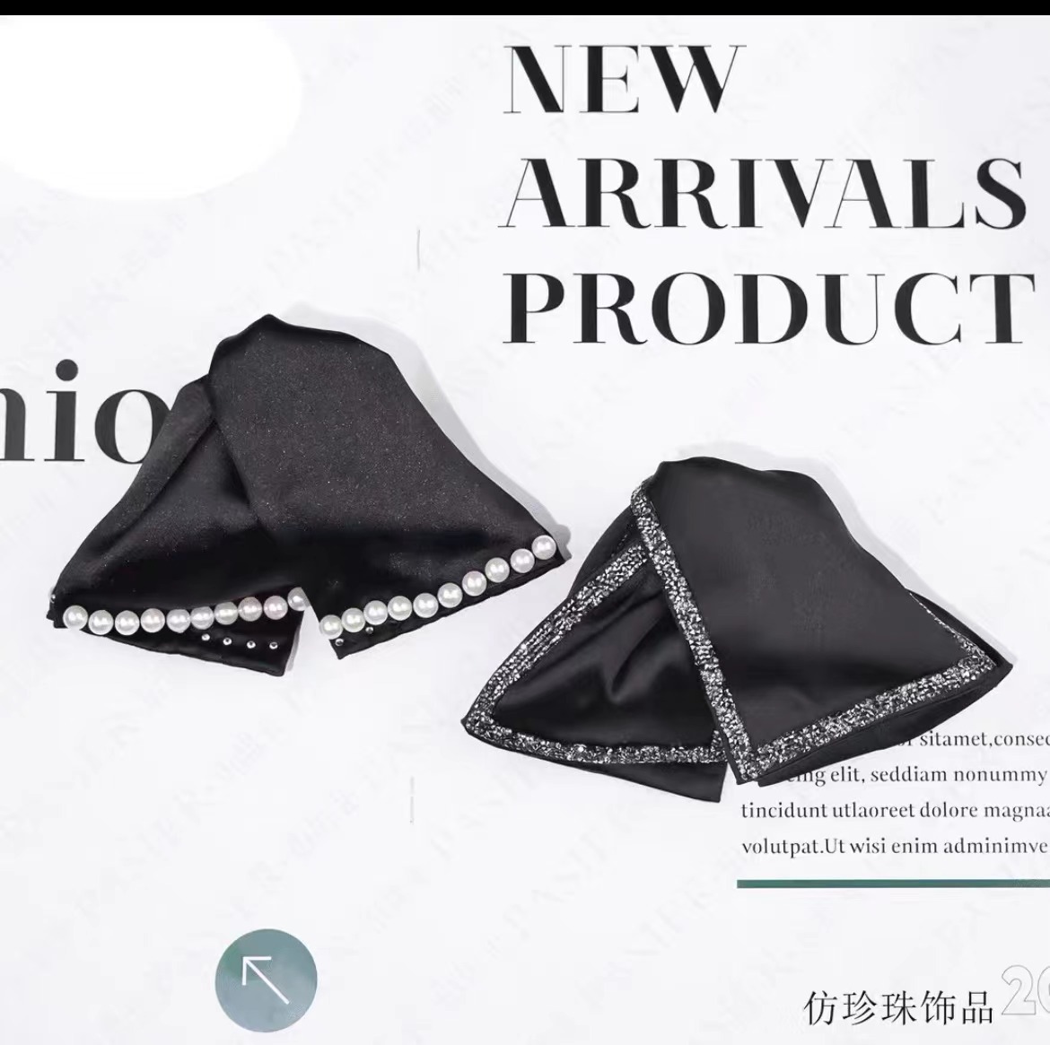 Retro Hepburn style hairpin, high-end triangular hairpin, pearl water diamond hairpin, back of the head, elegant shark clip Application Scenario