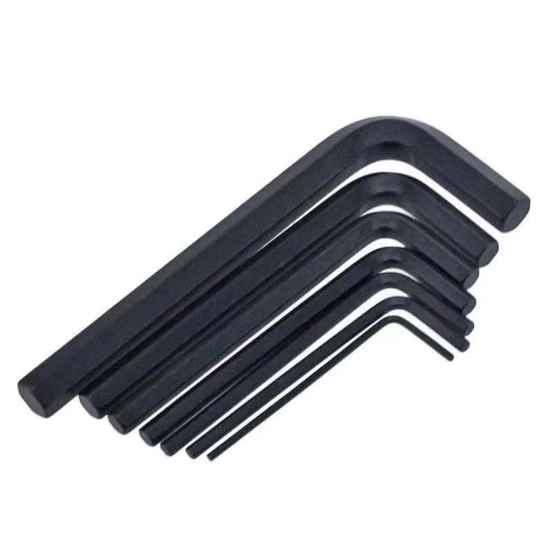 Household L-shaped flat head hex socket wrench, galvanized stainless steel auto repair hardware tool, plum blossom type hex socket wrench details Picture
