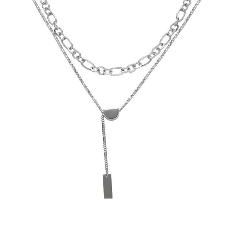 Original design geometric layered necklace for women wholesale, simple and individual sweater chain, new winter hip-hop hot girl necklace Item Picture