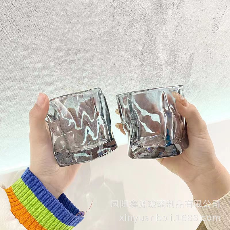 Ins-style glass cups, household water cups, girls' high school appearance level, Internet celebrity twist cups, juice tea beer mugs, gift wholesale details Picture