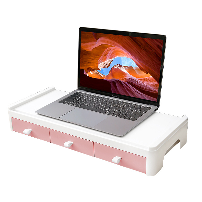 Desktop computer height-increasing stand, display base seat, office storage box, screen pull-out notebook storage box Item Picture