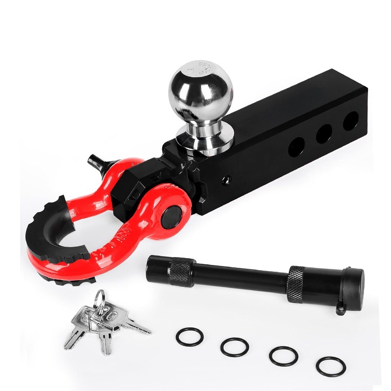 Automobile ball head trailer hook, RV towing hook, forged quality, extended solid ball head square mouth trailer arm Item Picture