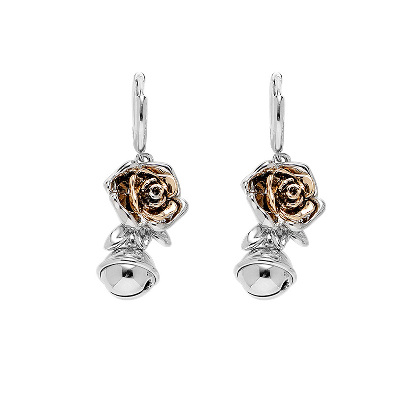 ins Romantic Rose Bell Earrings with a light luxury and high-end feel 2025 new style earrings, fashionable and elegant earrings wholesale Item Picture