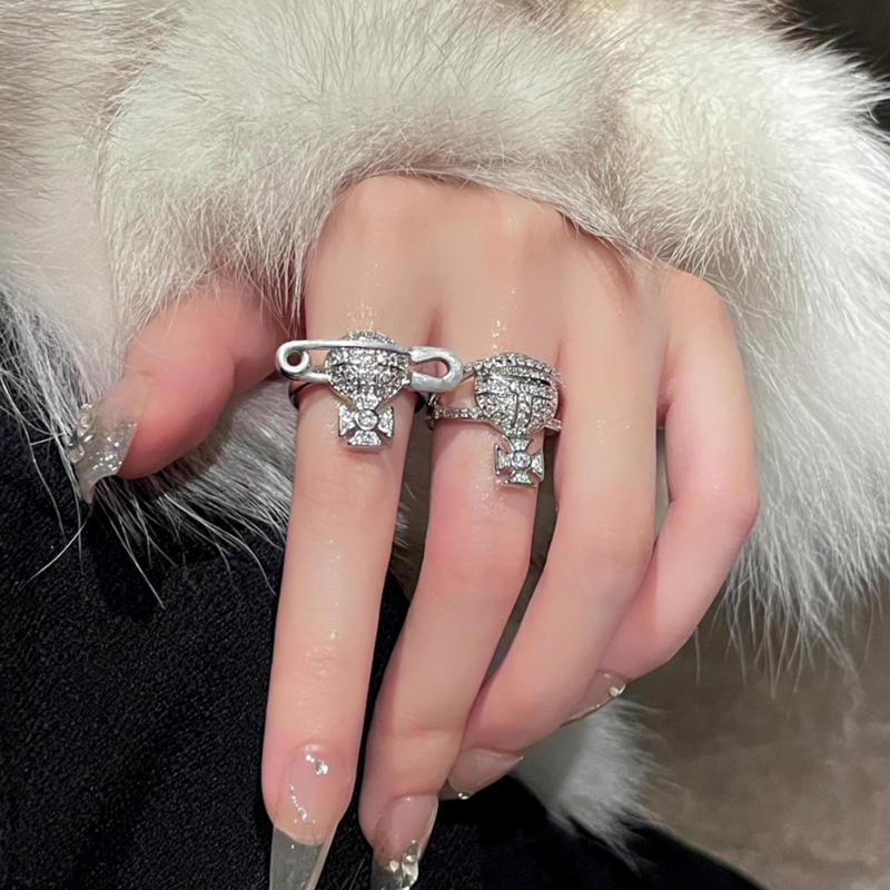 Saturn Ring women's niche design fashionable and individual index finger ring zircon opening decoration for girls, high-end and light luxury trend details Picture