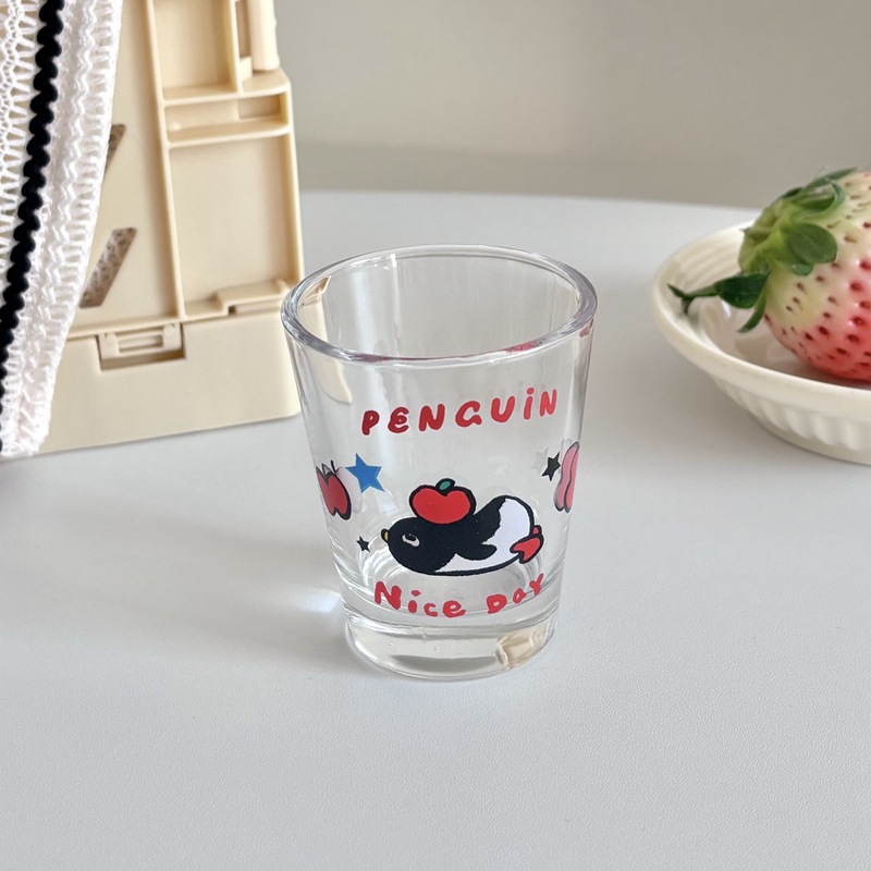 High appearance level penguin wine glass, mini wine glass, fruit wine glass, household spirits glass, white spirit glass set Specification drawing
